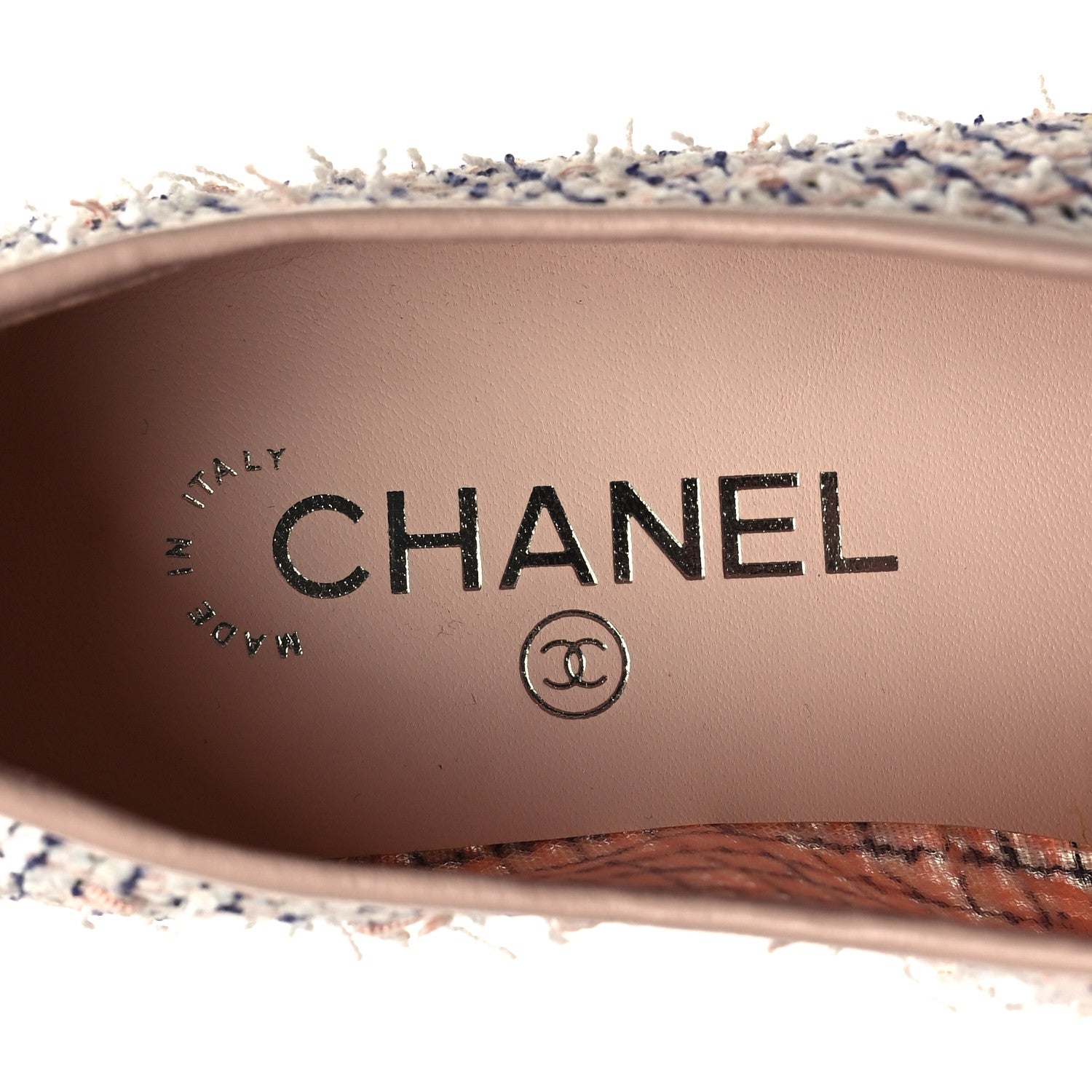 Chanel Tweed Cap Toe CC Lace Up Oxford 36.5 Pink 8 of 10