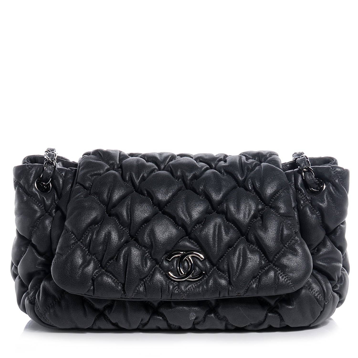 Chanel Iridescent Calfskin Bubble Quilt Flap Grey 1 of 7