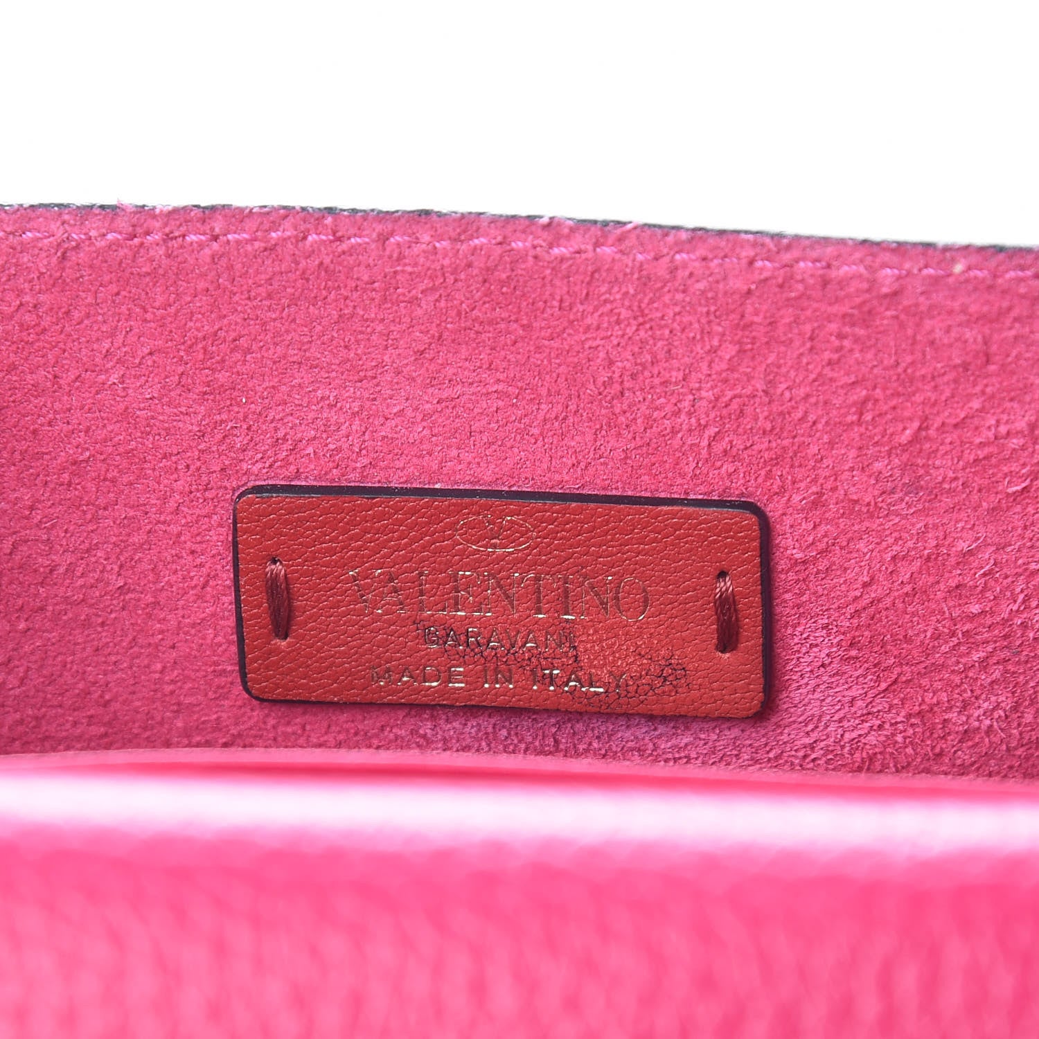 Valentino Garavani Pebbled Calfskin Rockstud Envelope Wallet on Chain Disco Pink 6 of 9