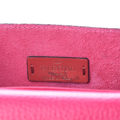 Valentino Garavani Pebbled Calfskin Rockstud Envelope Wallet on Chain Disco Pink 6 of 9