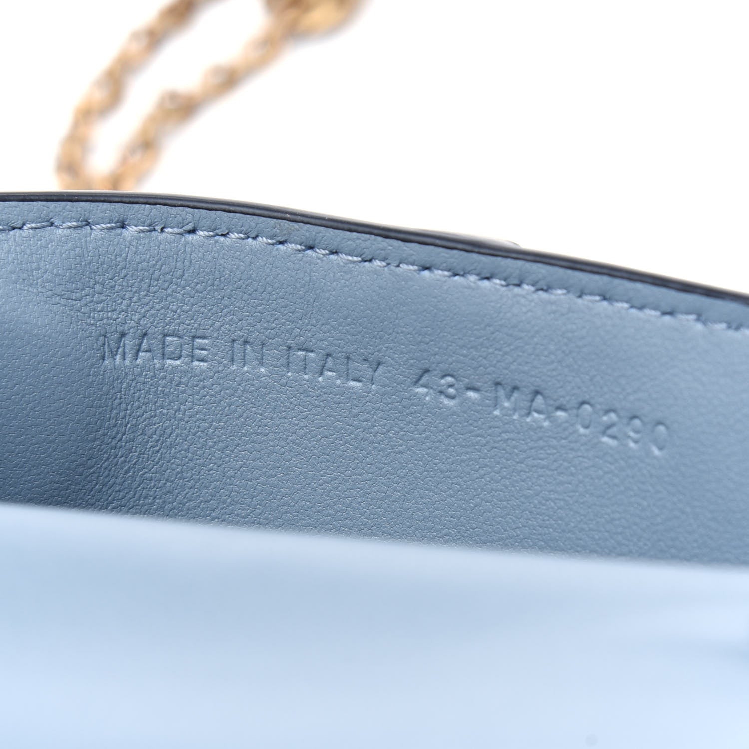 Christian Dior Goatskin Nano Saddle Chain Pouch Cloud Blue 7 of 9