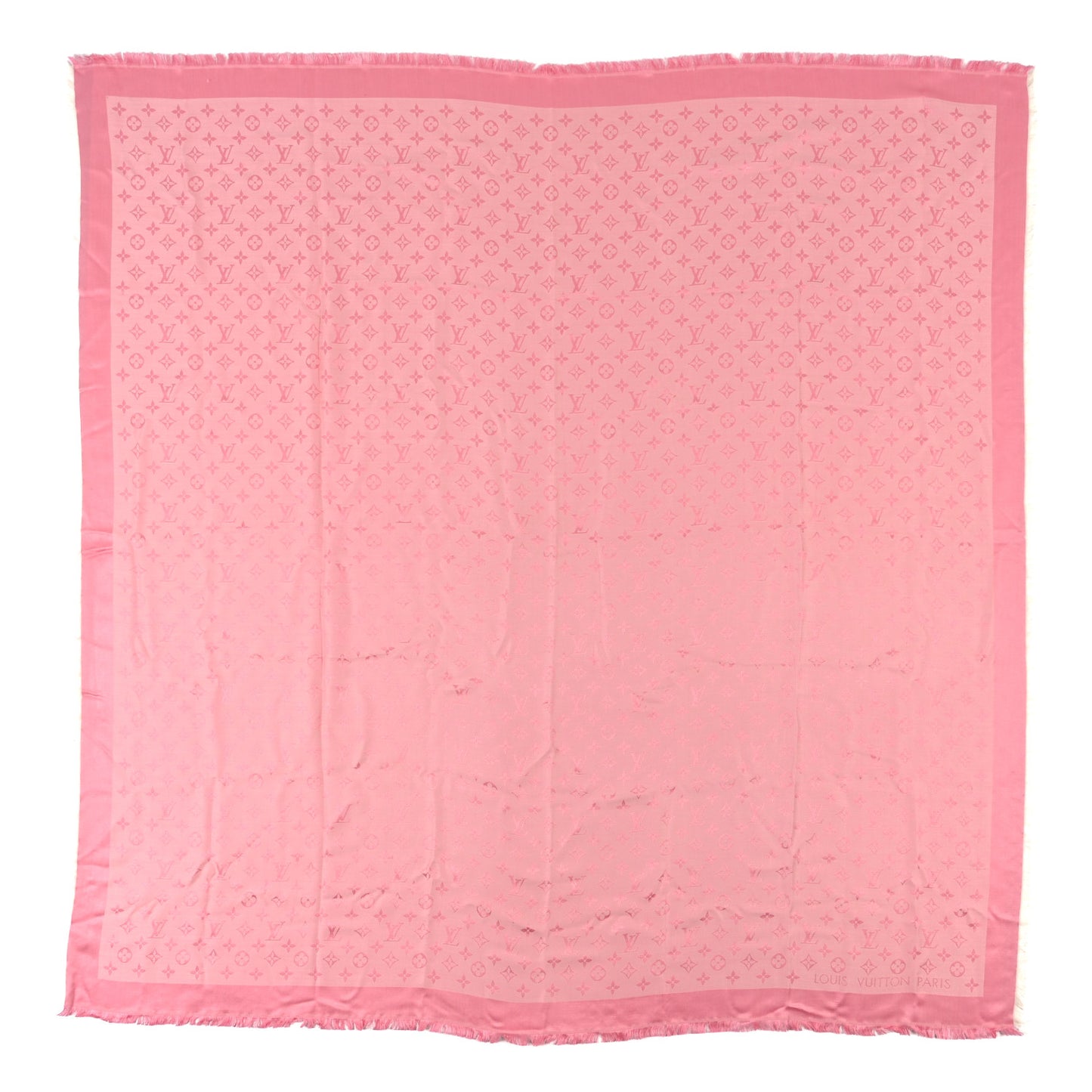 Silk Wool Monogram Shawl Pink