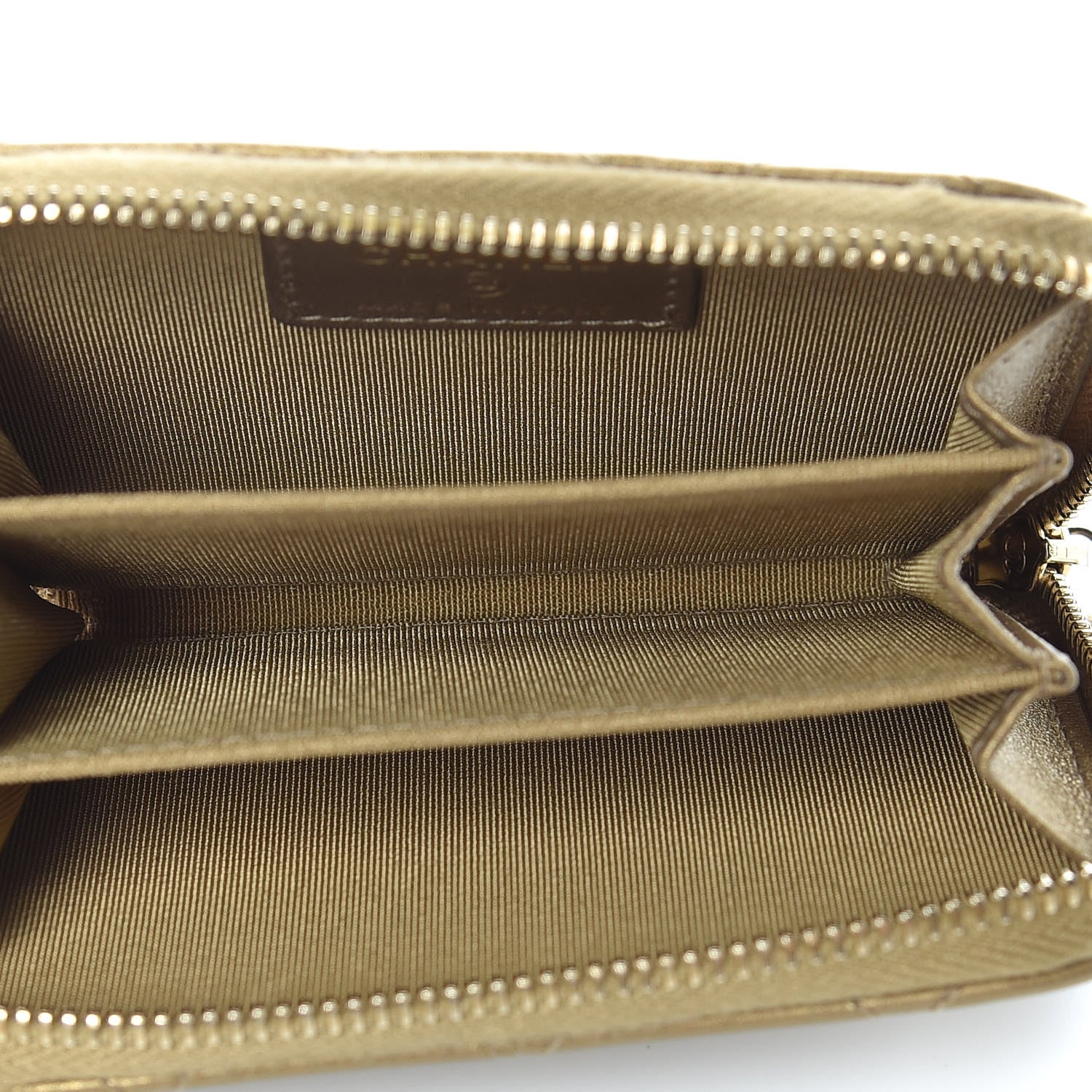 Chanel Metallic Lambskin Egyptian Amulet Zip Coin Purse Gold 5 of 8