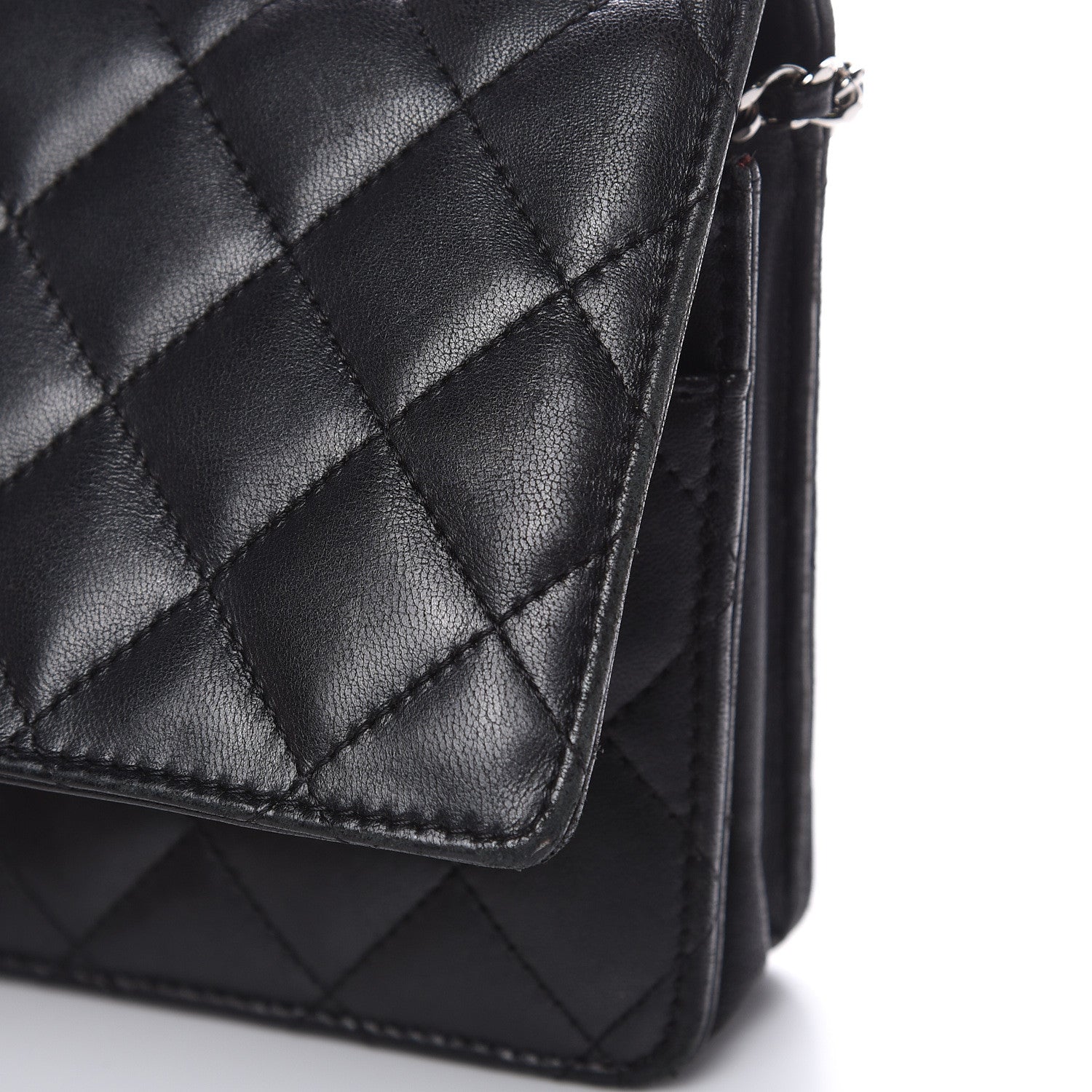 Chanel Lambskin Quilted Wallet On Chain WOC Black 11 of 19
