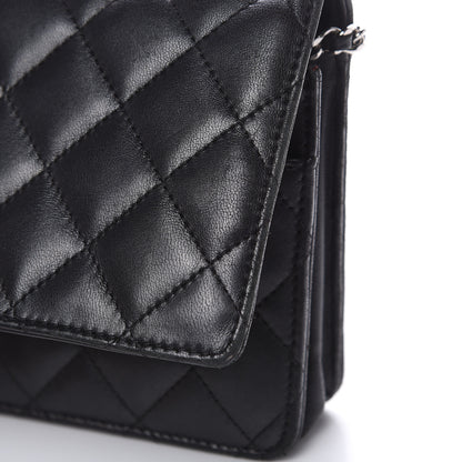 Chanel Lambskin Quilted Wallet On Chain WOC Black 11 of 19