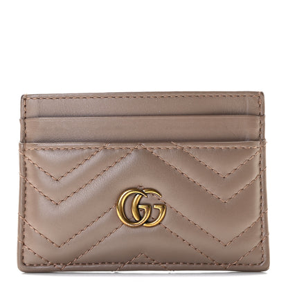 Gucci Calfskin Matelasse GG Marmont Card Holder Porcelain Rose 1 of 7