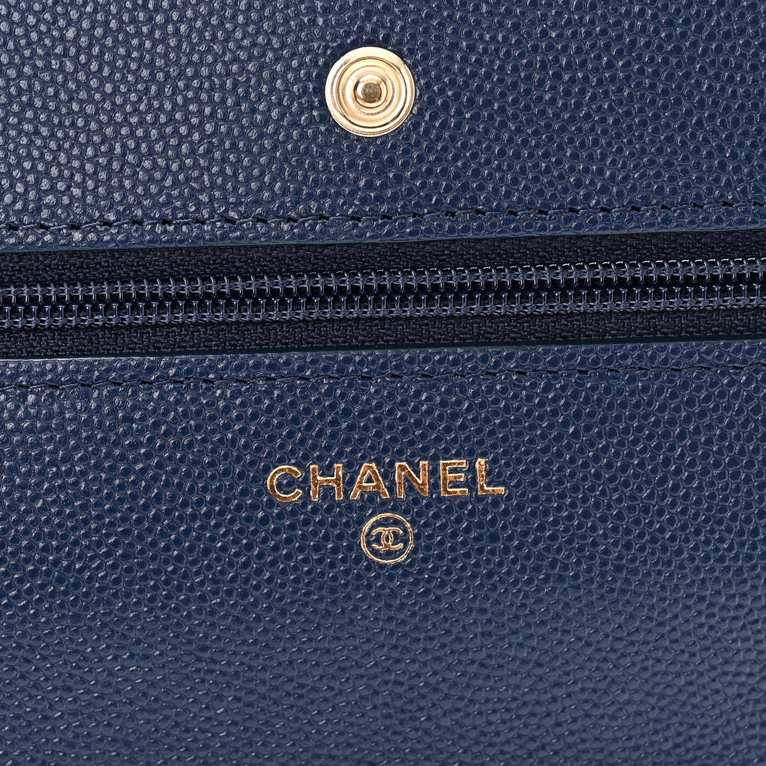 Chanel Caviar Quilted Wallet On Chain WOC Navy Blue 6 of 12