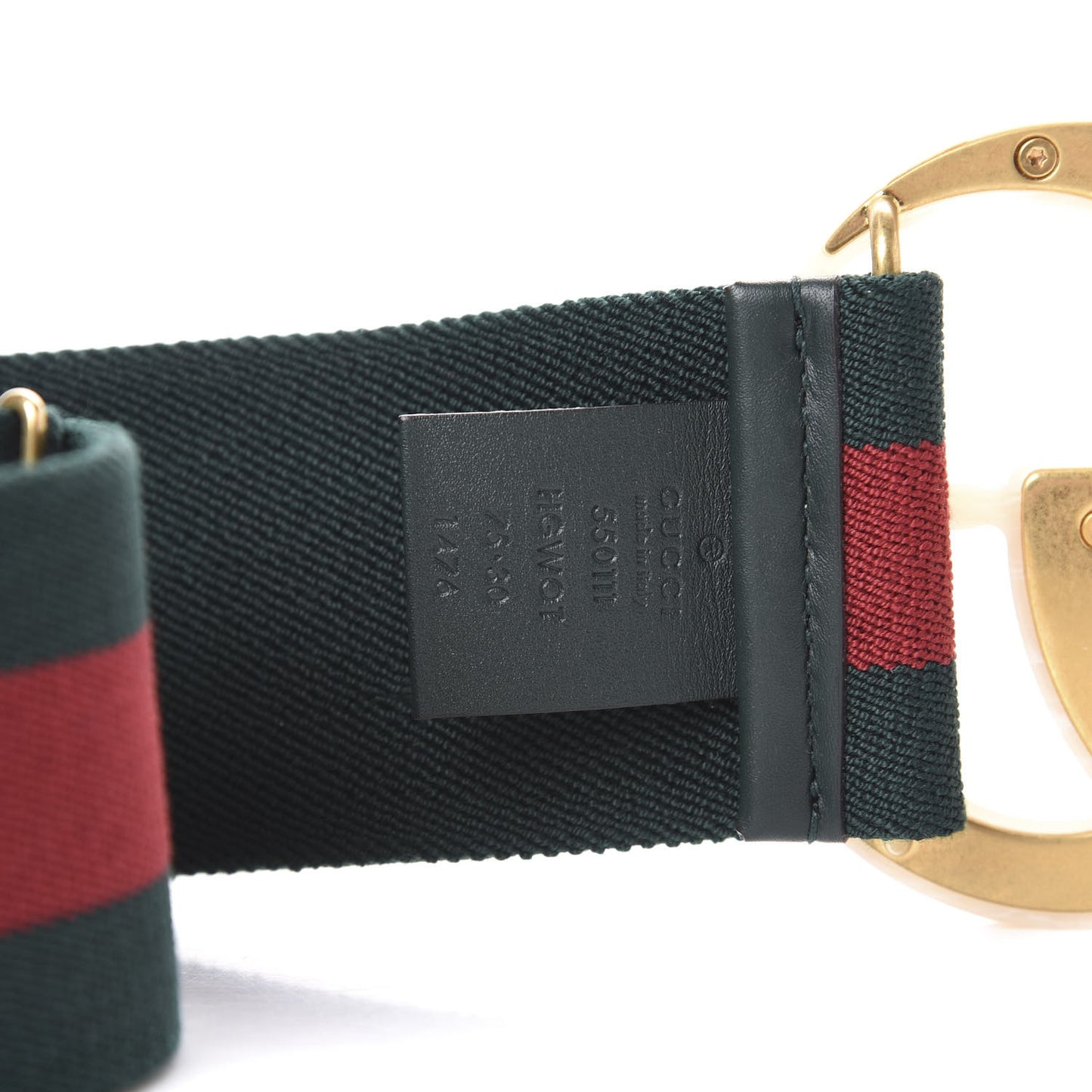 Elastic Web Crystal Embellished Plexiglass GG Marmont Belt 75 30 Red Green