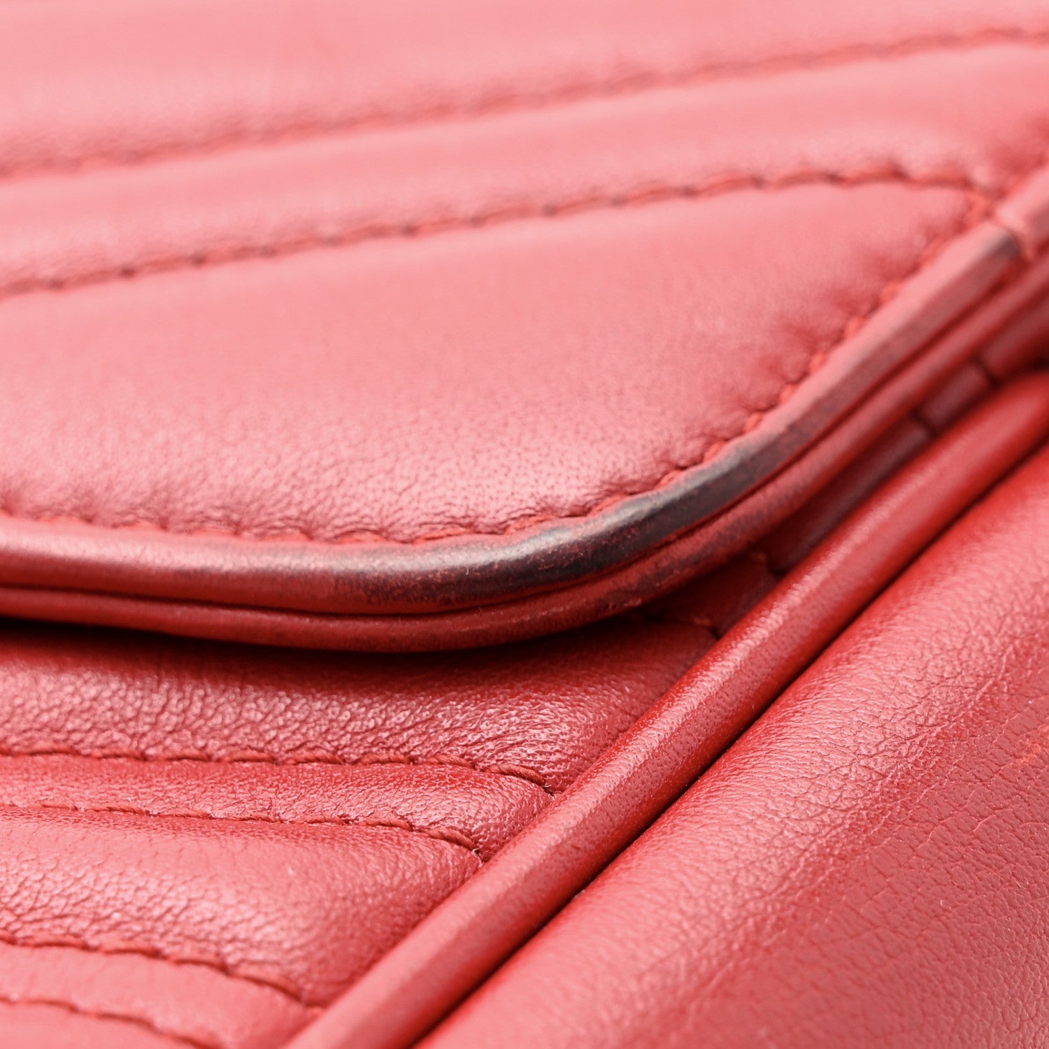 Gucci Calfskin Matelasse Small GG Marmont Shoulder Bag Hibiscus Red 15 of 17