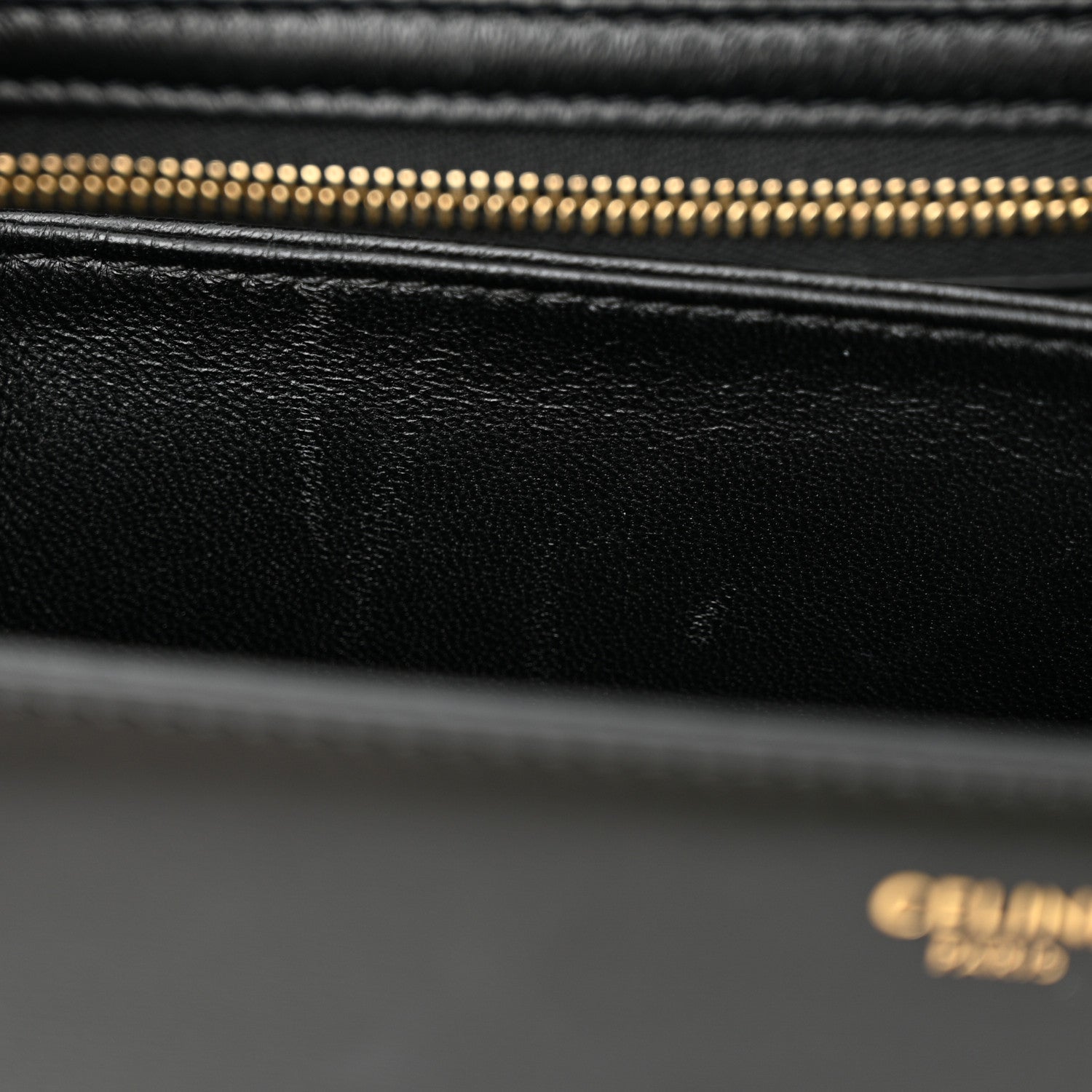 Celine Shiny Calfskin Medium Triomphe Black 11 of 12