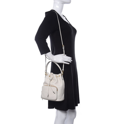Prada Glace Calfskin Logo Mini Bucket Crossbody Bag White 2 of 11