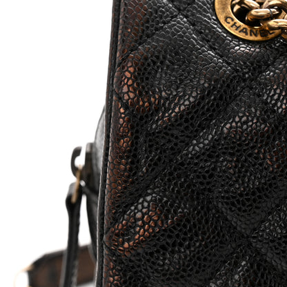Chanel Crumpled Grained Calfskin Quilted Large Shiva Flap Black 11 of 13