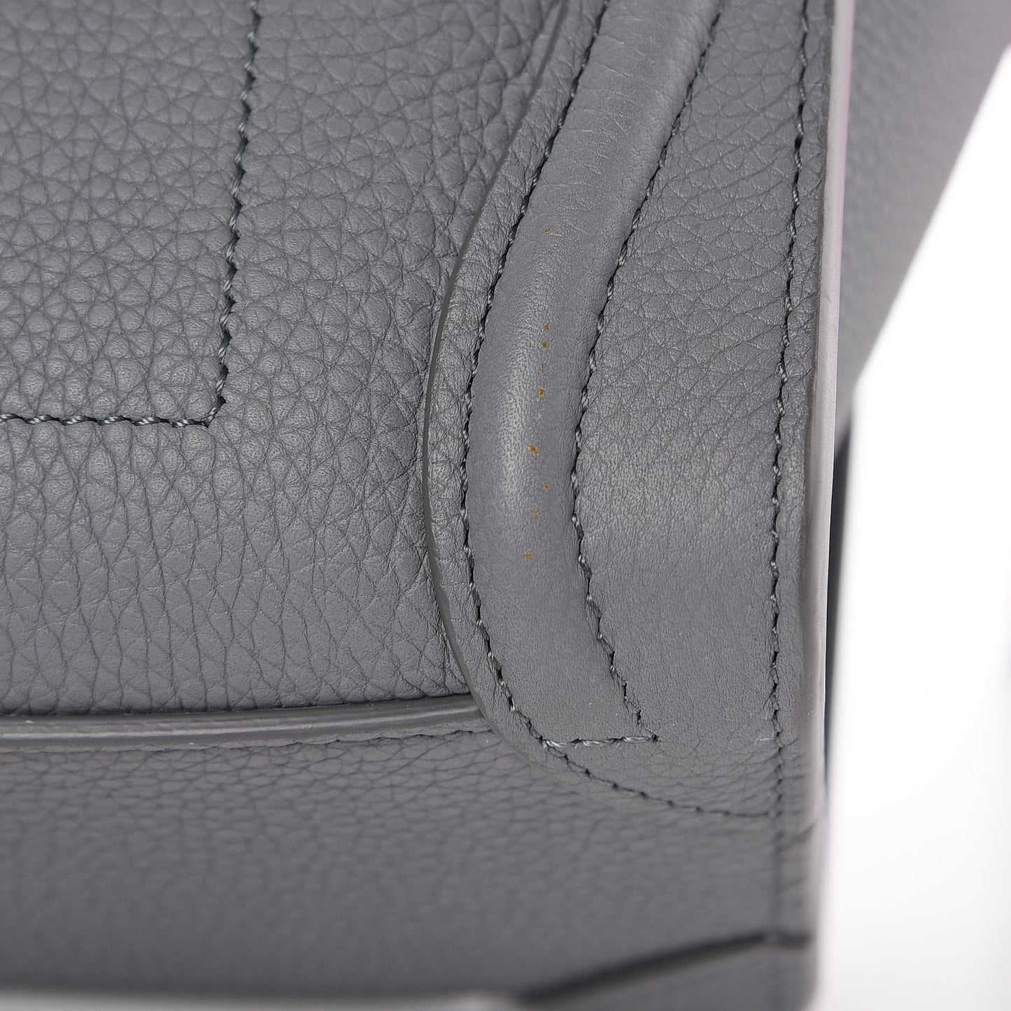 Drummed Calfskin Nano Luggage Kohl