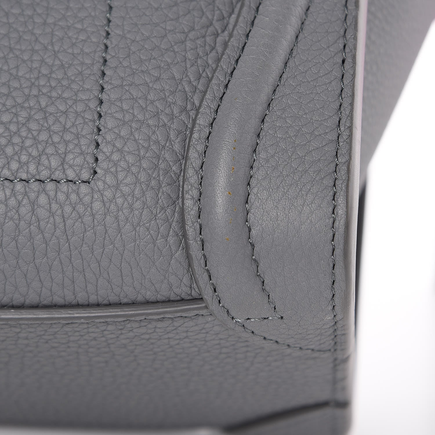 Celine Drummed Calfskin Nano Luggage Kohl 10 of 11