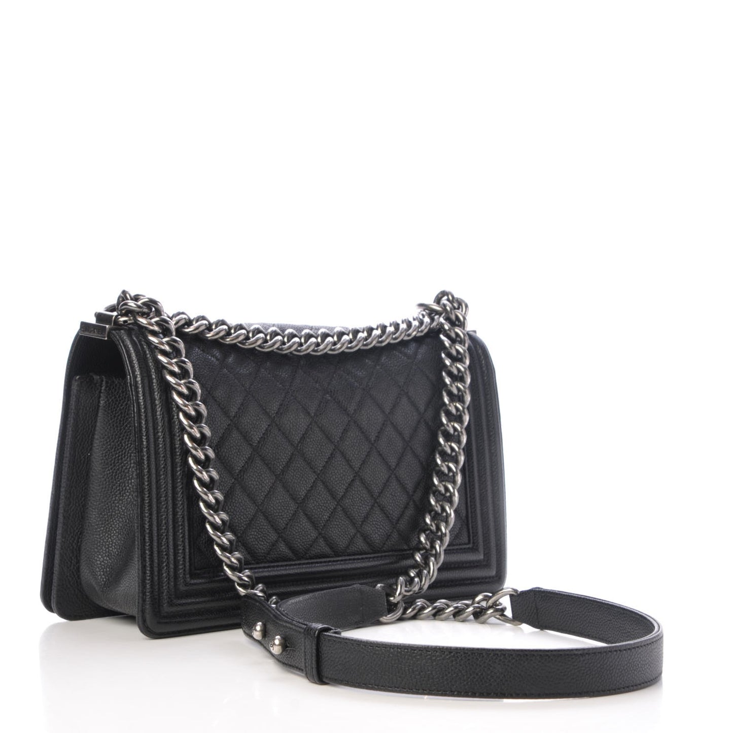 Caviar Quilted Medium Boy Flap Black