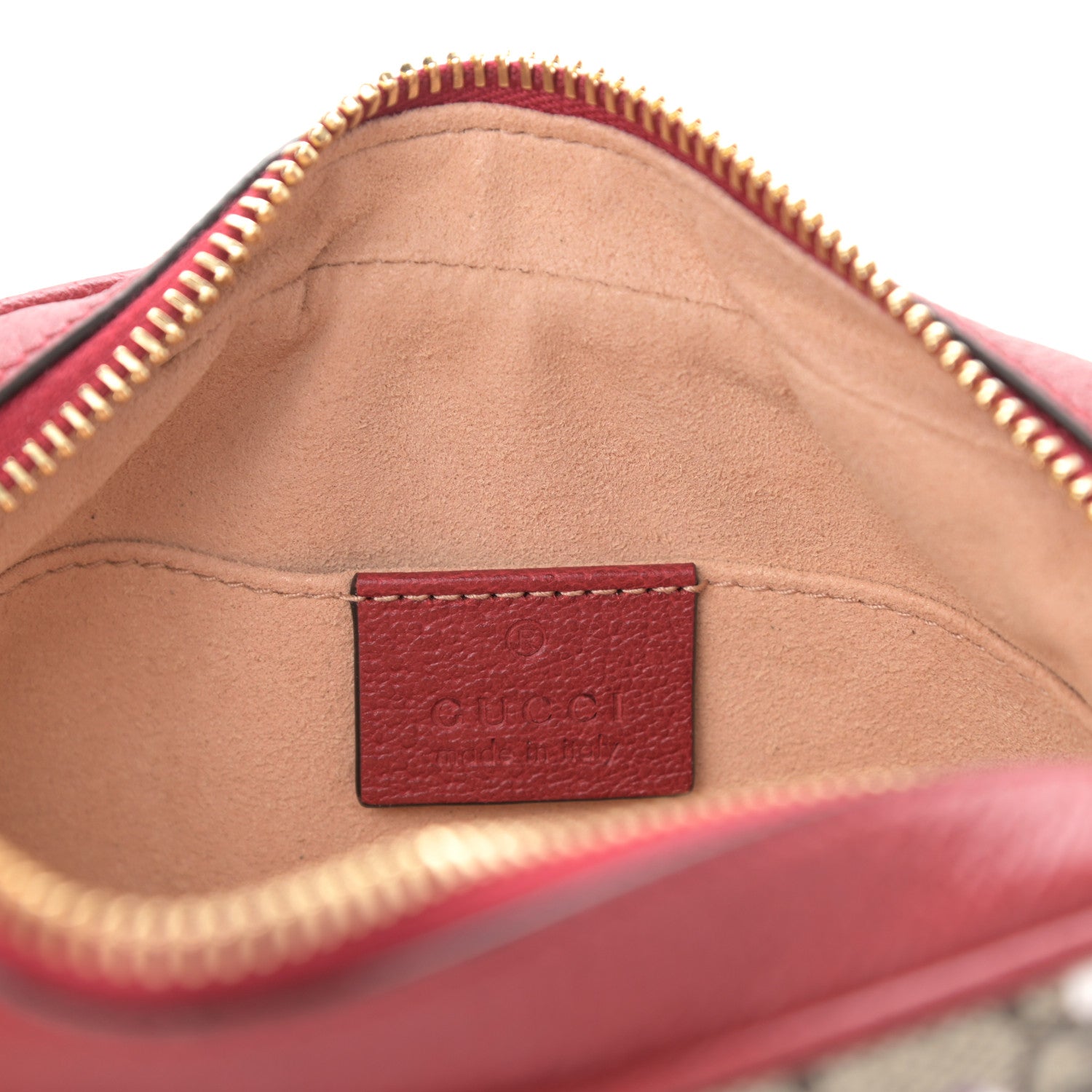 Gucci GG Supreme Monogram Flora Web Mini Ophidia Shoulder Bag Red 6 of 13