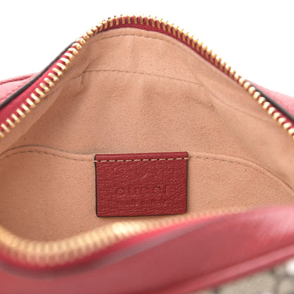 Gucci GG Supreme Monogram Flora Web Mini Ophidia Shoulder Bag Red 6 of 13