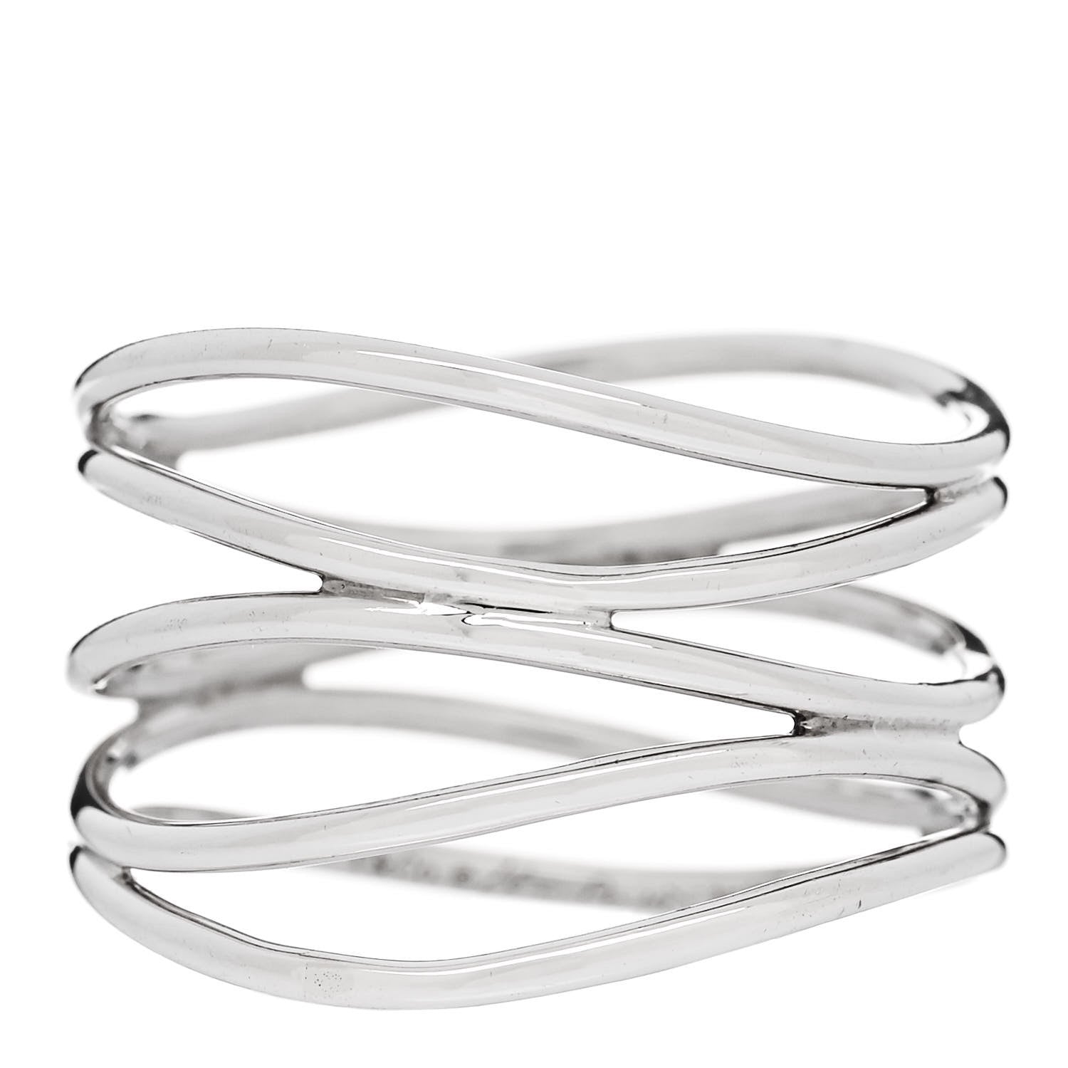 Tiffany Sterling Silver Elsa Peretti 5 Row Wave Ring 61 9.5 1 of 4