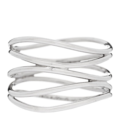 Tiffany Sterling Silver Elsa Peretti 5 Row Wave Ring 61 9.5 1 of 4