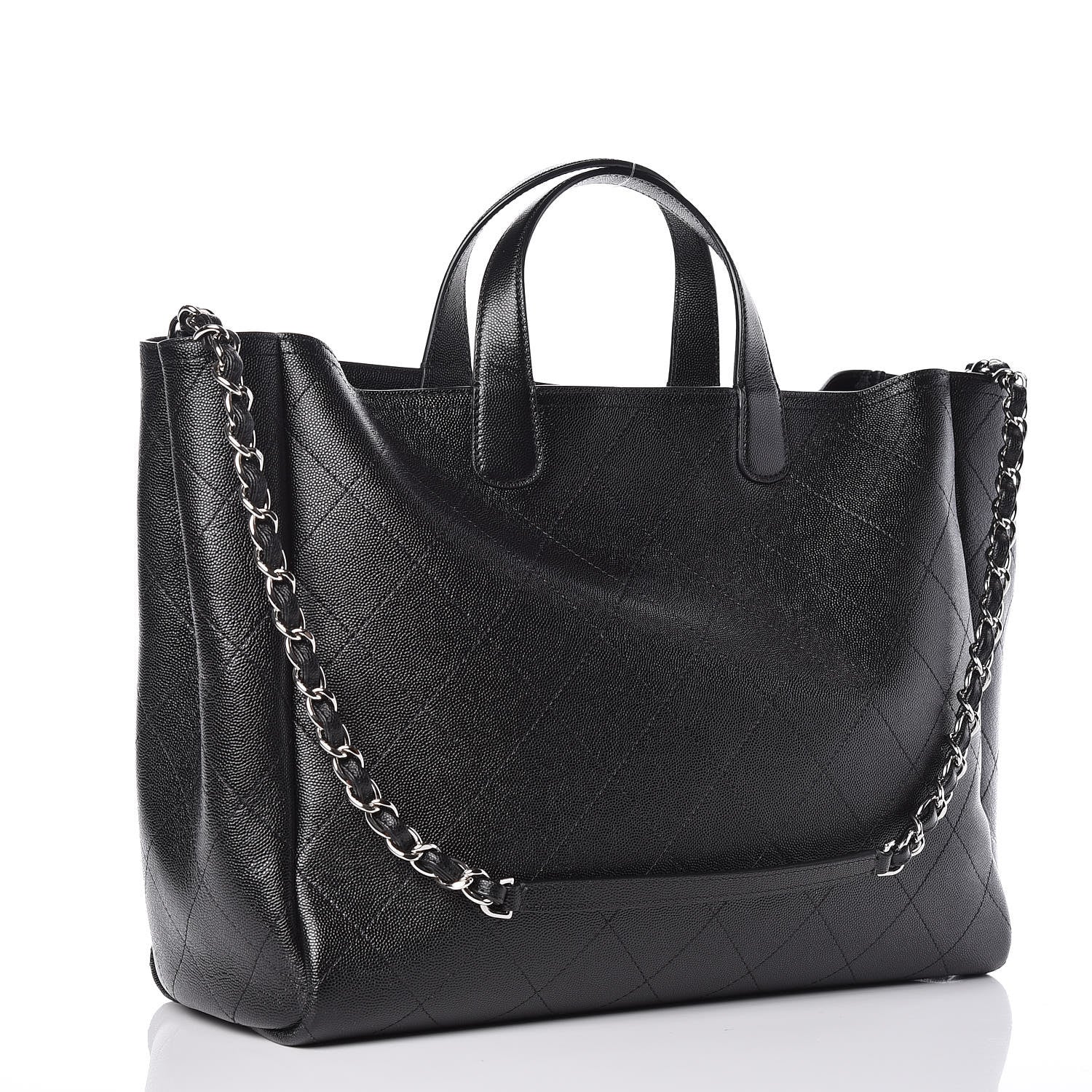 Chanel Caviar Stitched Large Shopping Tote Black 3 of 9