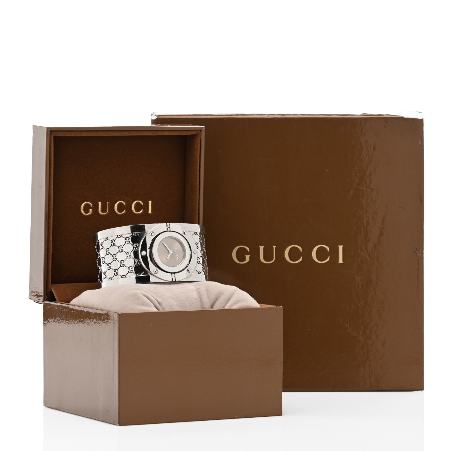 Gucci Stainless Steel 33mm Twirl Quartz Watch Brown 5 of 5