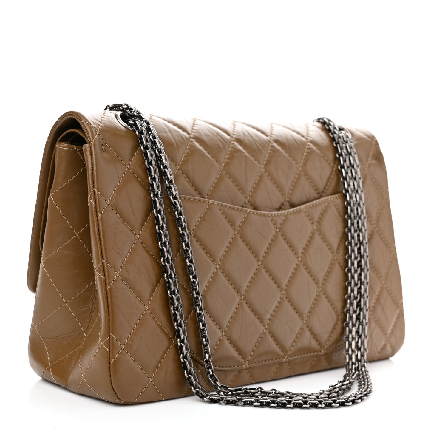 Aged Calfskin Quilted 2.55 Reissue 227 Flap Brown