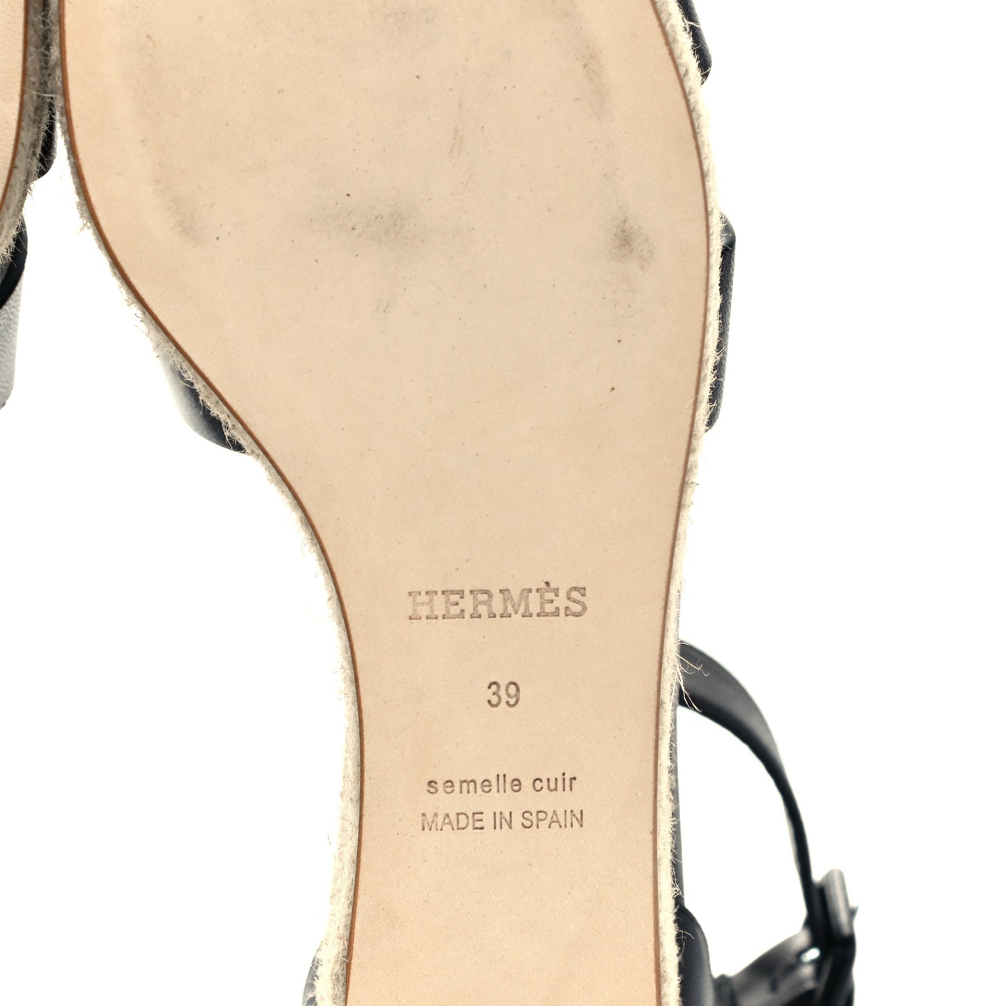 Goatskin Doll 60 Espadrille Wedge Sandals 39 Black