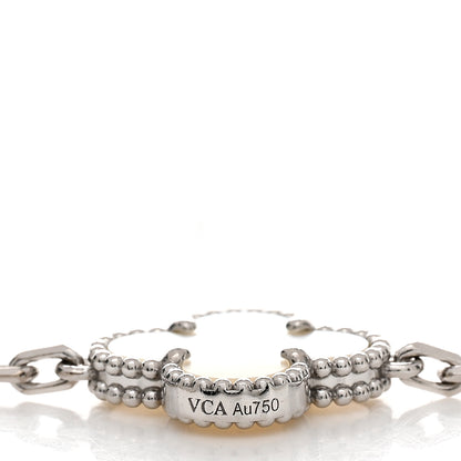 Van Cleef & Arpels 18K White Gold Mother of Pearl 5 Motifs Vintage Alhambra Bracelet 4 of 5
