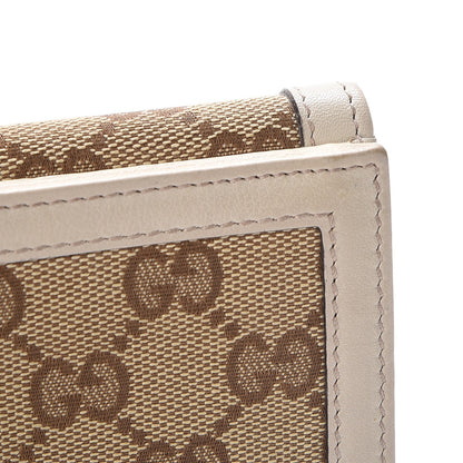 Gucci Monogram Margaux Calfskin Sukey Continental Organizer Wallet Beige Ebony Mystic White 11 of 14