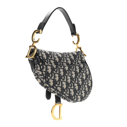 Christian Dior Oblique Mini Saddle Bag Blue 2 of 8