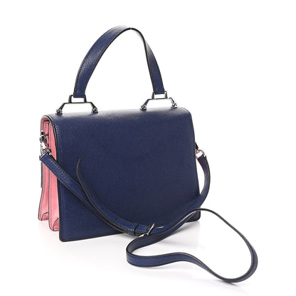 Miu Miu Goatskin Madras Miu Logo Shoulder Bag Inchiostro Bruyere 3 of 11