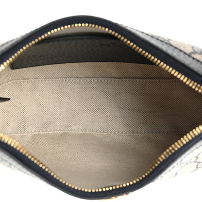 Gucci GG Supreme Monogram Textured Dollar Calfskin Web Small Ophidia GG Handbag Beige Blue 5 of 9