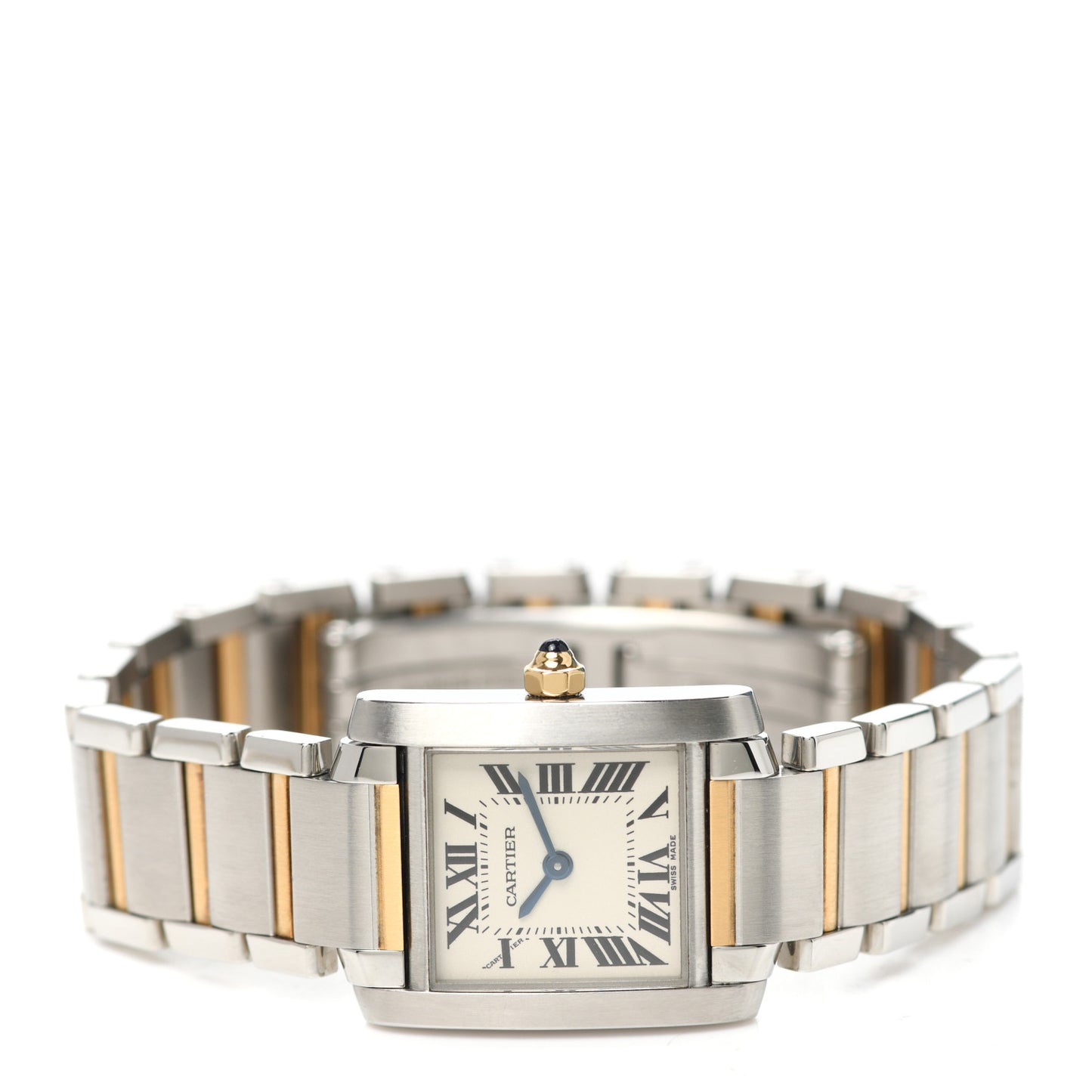 Stainless Steel 18K Yellow Gold 20mm Tank Francaise Quartz Watch