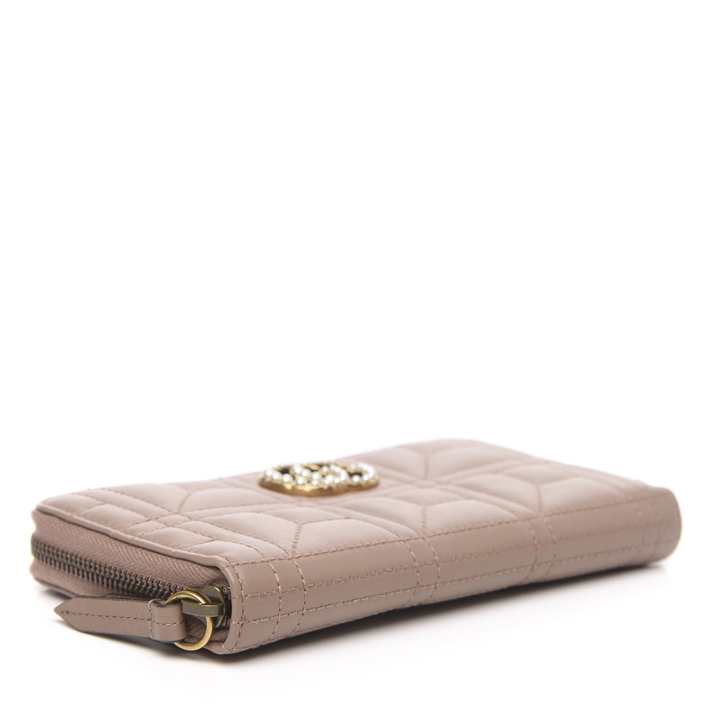 Calfskin Matelasse Pearly GG Marmont Zip Around Wallet Porcelain Rose
