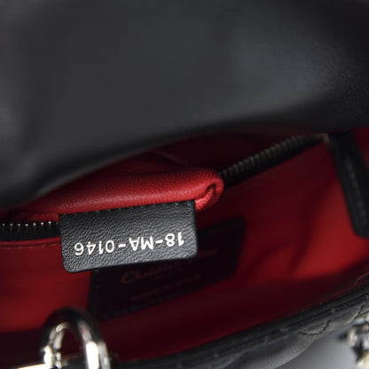 Christian Dior Lambskin Cannage Mini Lady Dior Black 9 of 11
