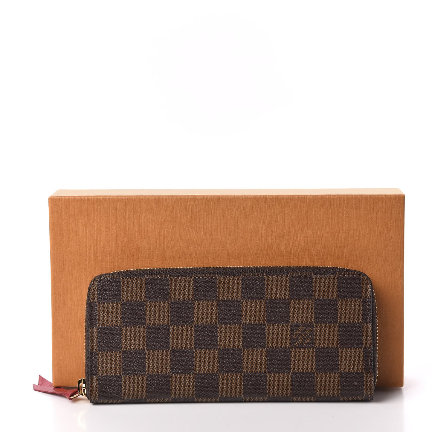Damier Ebene Clemence Wallet Cherry