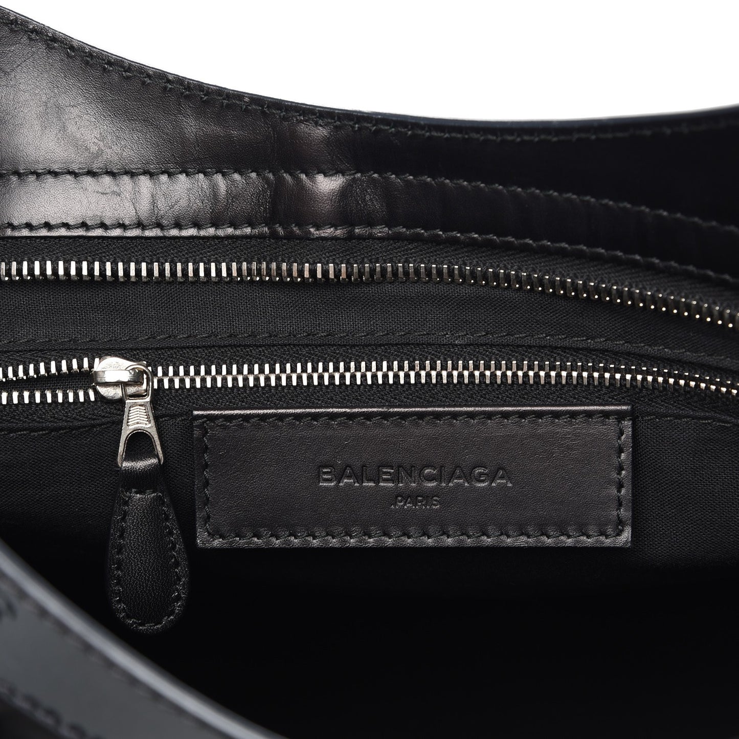 Smooth Calfskin Metallic Patent Giant 12 Silver Hardware City Black Gris
