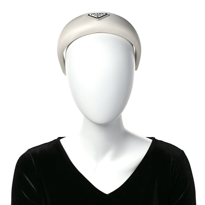 Prada Re-Nylon Triangle Logo Headband White 2 of 8
