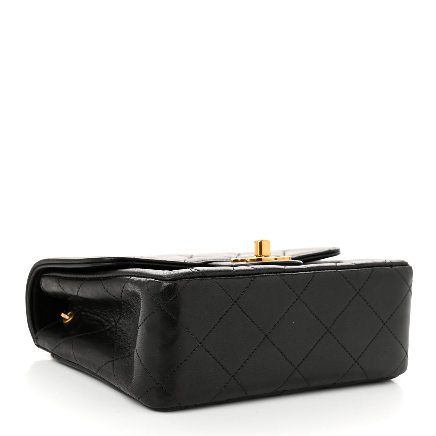 Lambskin Quilted Mini Square Flap Black