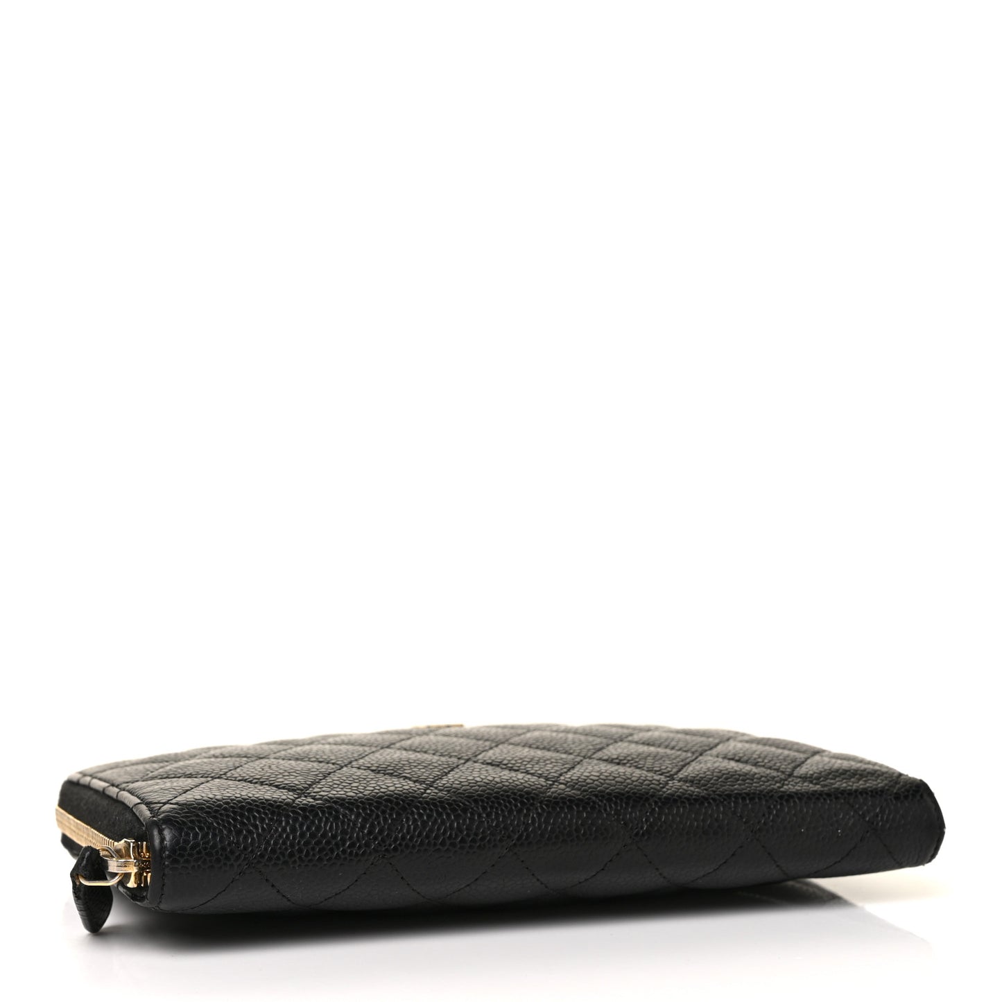 Caviar Quilted Large Zip Around Organizer Wallet Black