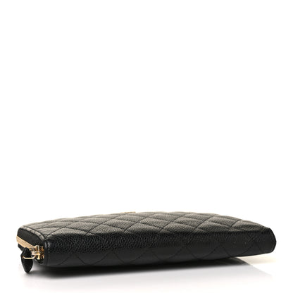 Chanel Caviar Quilted Large Zip Around Organizer Wallet Black 4 of 9