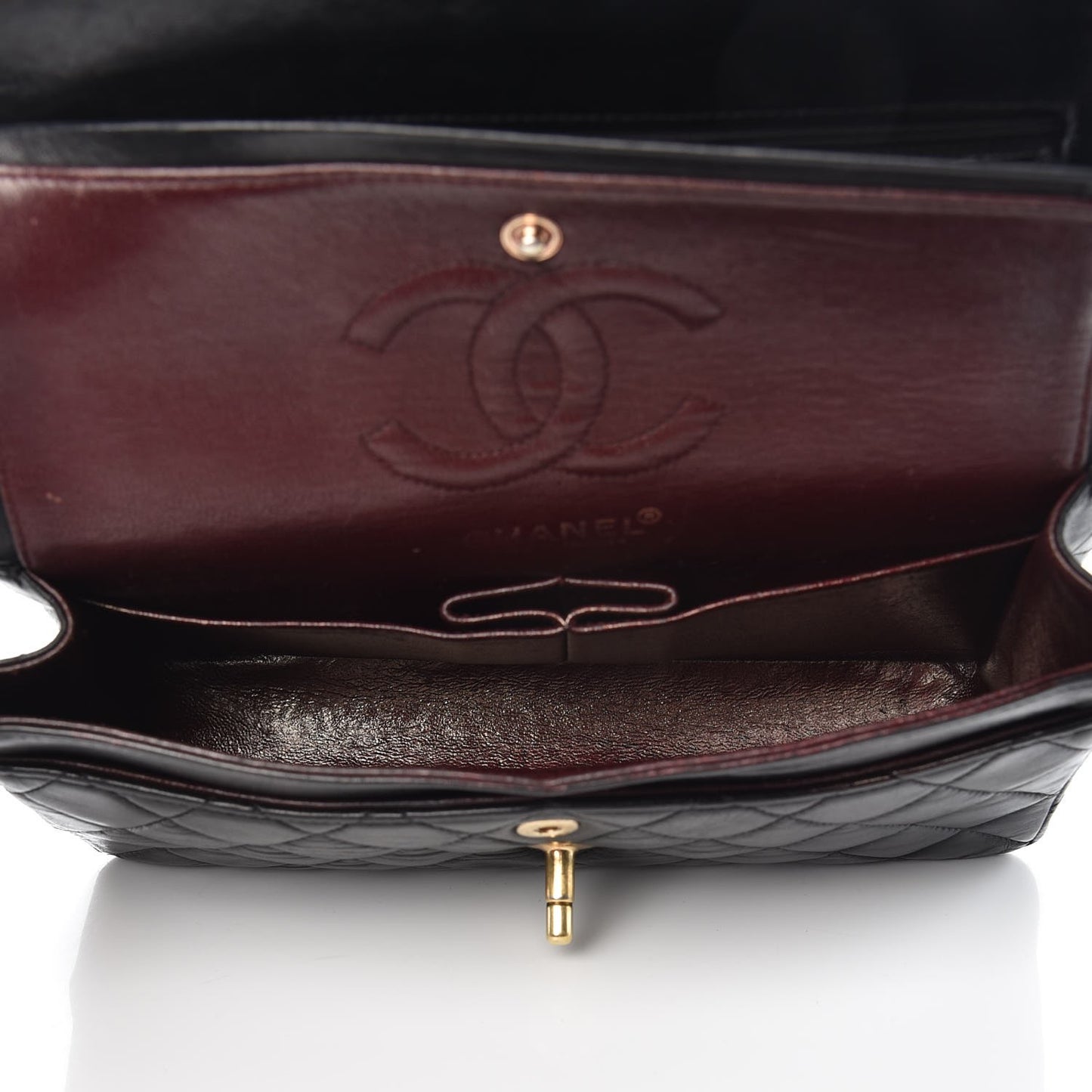 Lambskin Quilted Small Double Flap Black