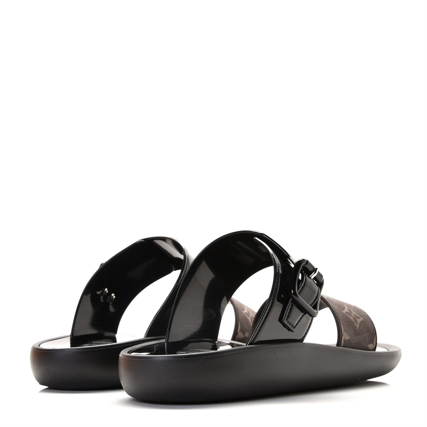 Louis Vuitton Monogram Sunbath Flat Mule Sandals 37 Black 5 of 12