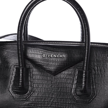 Givenchy Calfskin Lizard Embossed Medium Antigona Black 13 of 13
