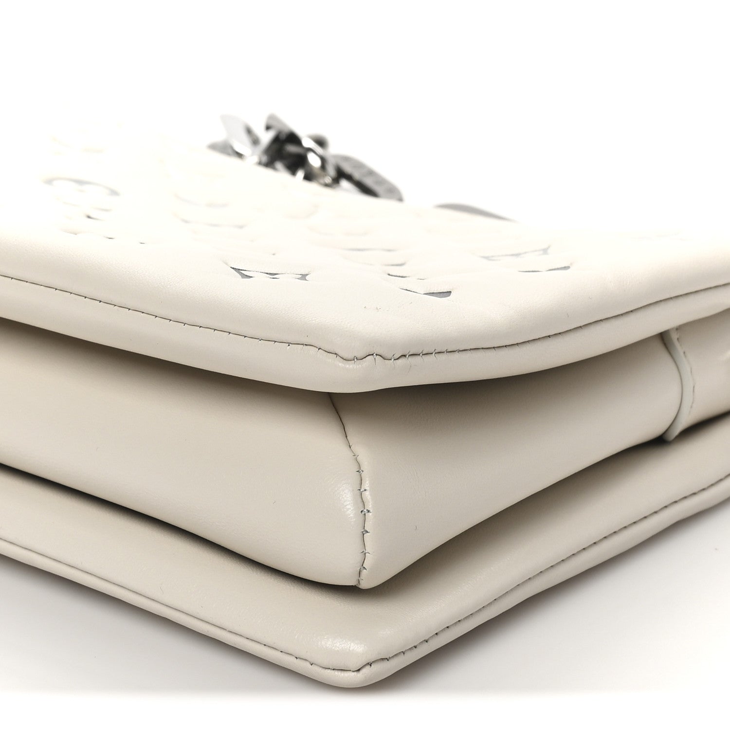 Louis Vuitton Lambskin Embossed Monogram Coussin PM Cream Grey 10 of 10