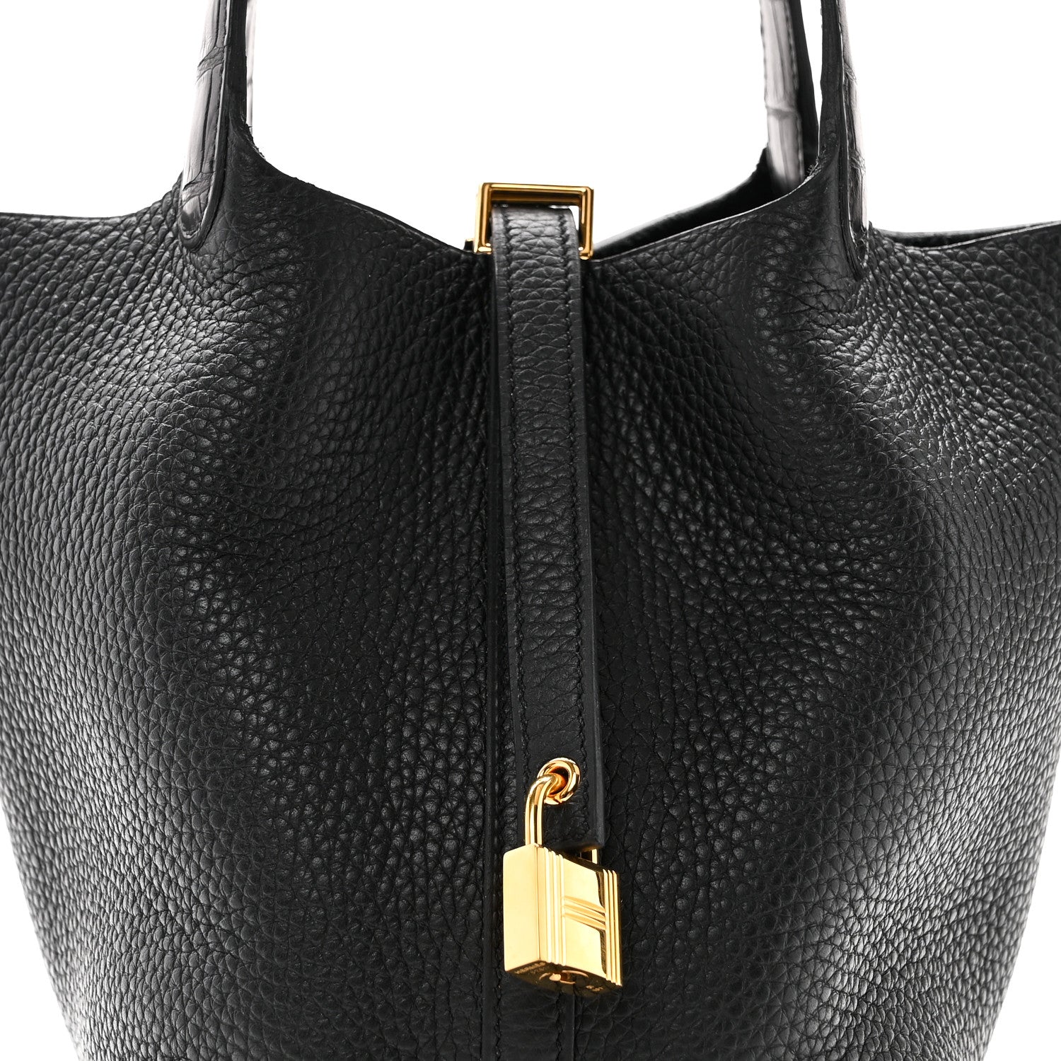 Hermes Taurillon Clemence Matte Alligator Picotin Lock Touch 18 PM Black 8 of 11
