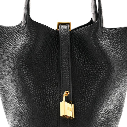 Hermes Taurillon Clemence Matte Alligator Picotin Lock Touch 18 PM Black 8 of 11
