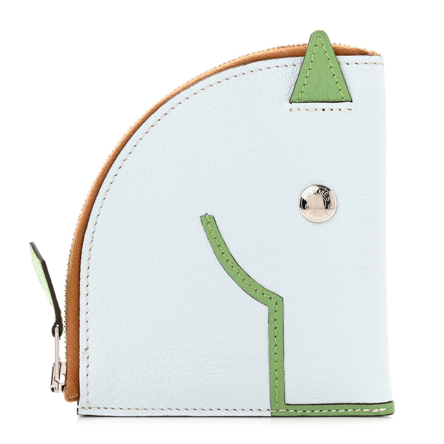 Chevre Mysore Paddock Change Purse Blue Brume Vert Criquet