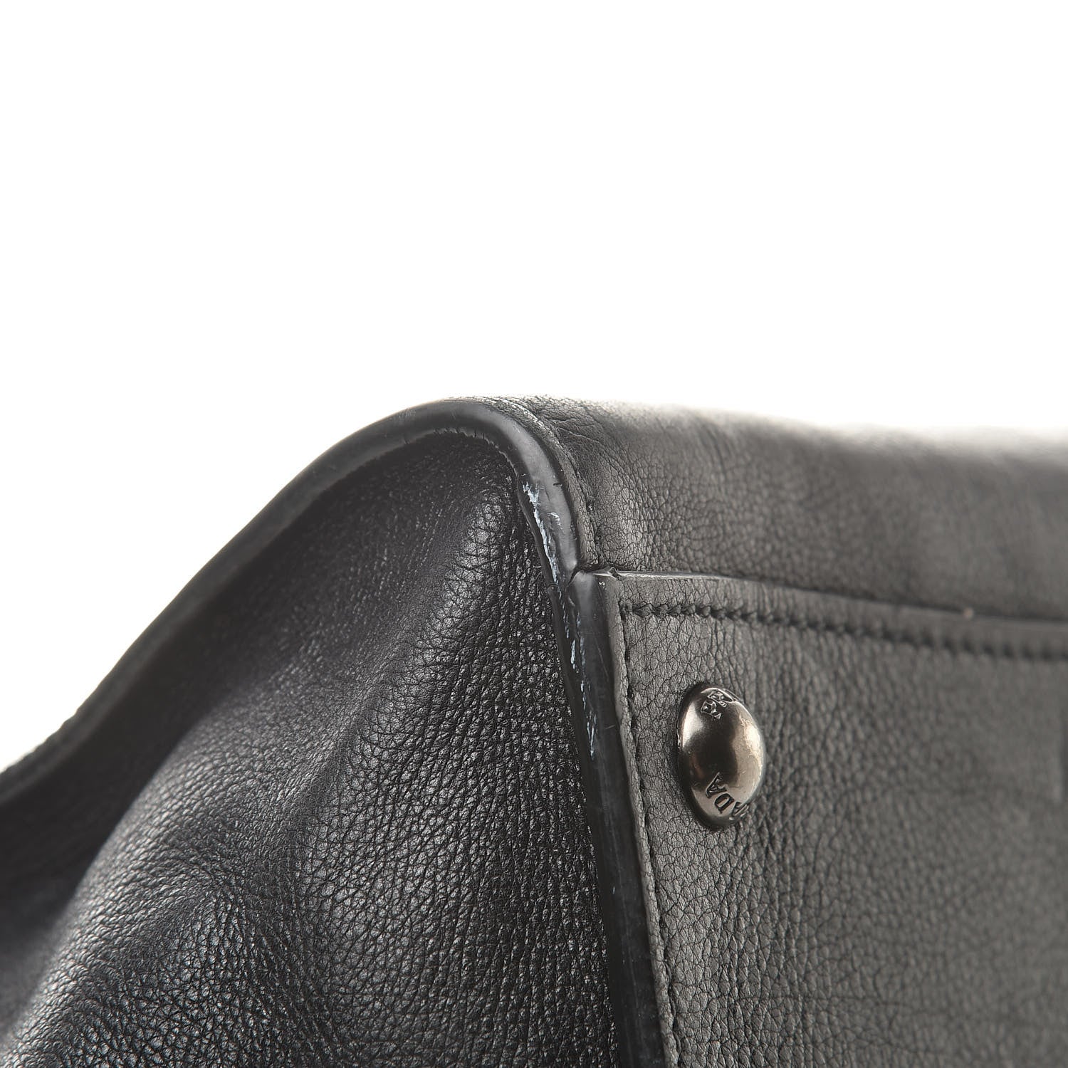 Prada Glace Calf Small Twin Pocket Tote Black 10 of 25