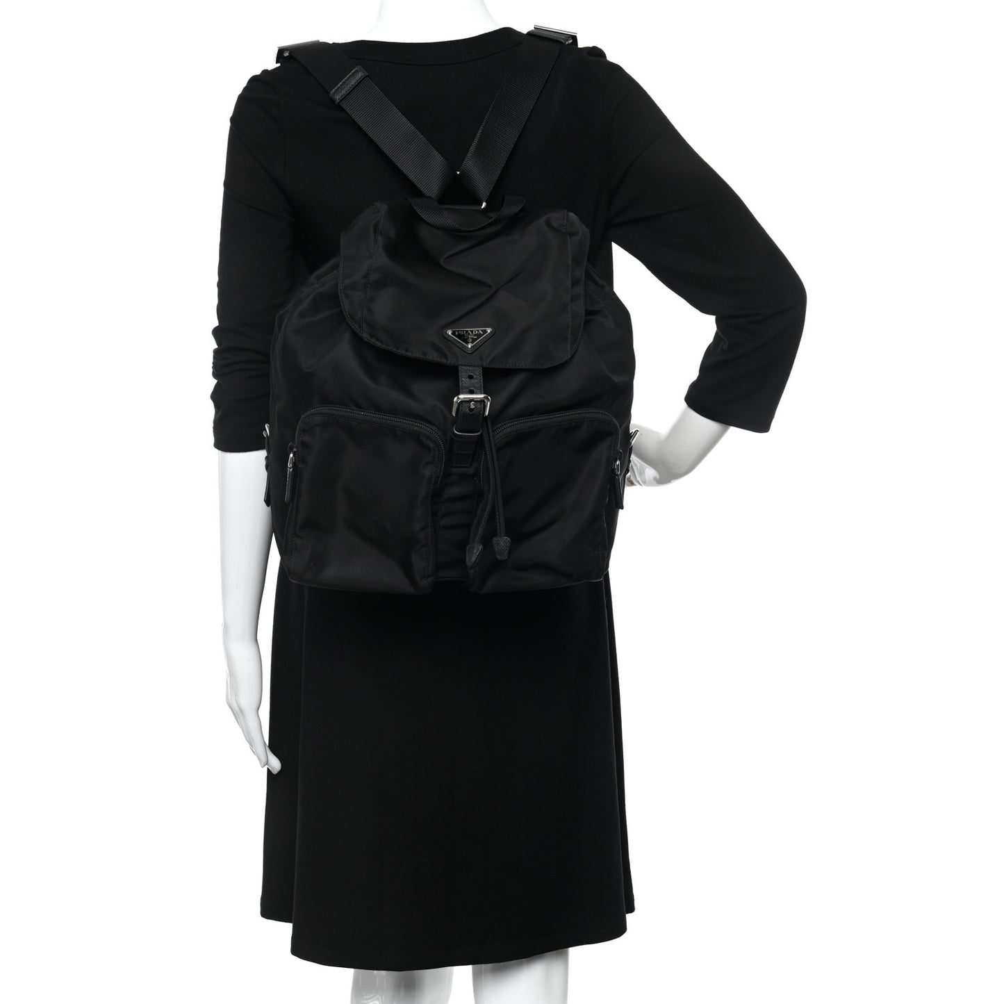 Nylon Vela Large Backpack Black